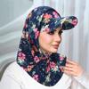 Islamic Hijab Baseball Cap for Woman Abayas Jersey Scarf Neck Cover Muslim Women Turban Instant Head Wrap Solid Color Hat