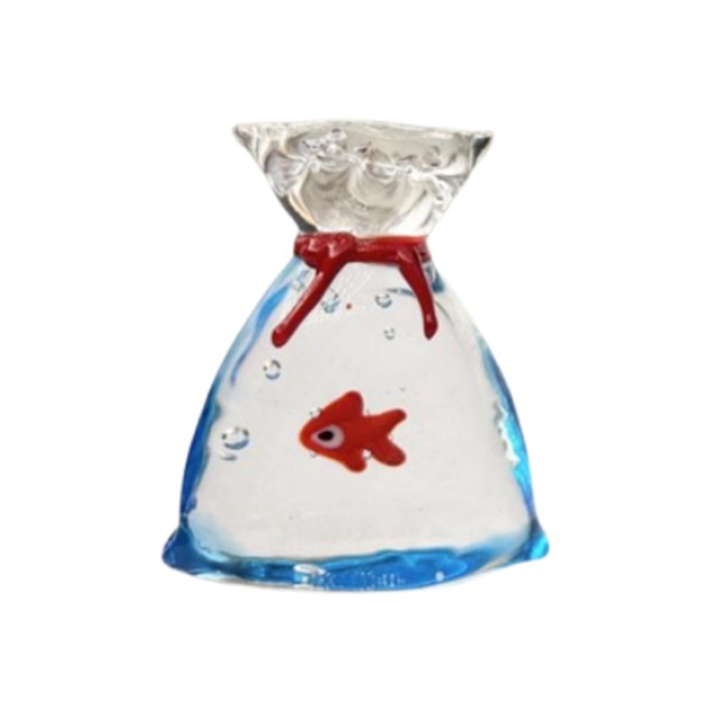 Handmade Mini Glass Fish Tank Cute Handcrafted Glass Fish Gift Aquarium Decoration  Home Ornament