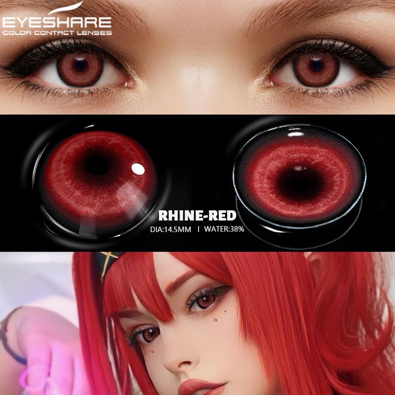 Eyeshare 2pcs Cosplay Gray Contact Lenses Cos Ex Machina Accessories Anime Role Playing Makeup Lens Red Crazy Softlens
