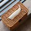 Tissue Dispenser Decorative Rattan Napkin Holder Easy Install Paper Towel Container for Living Room Bedroom Decoration