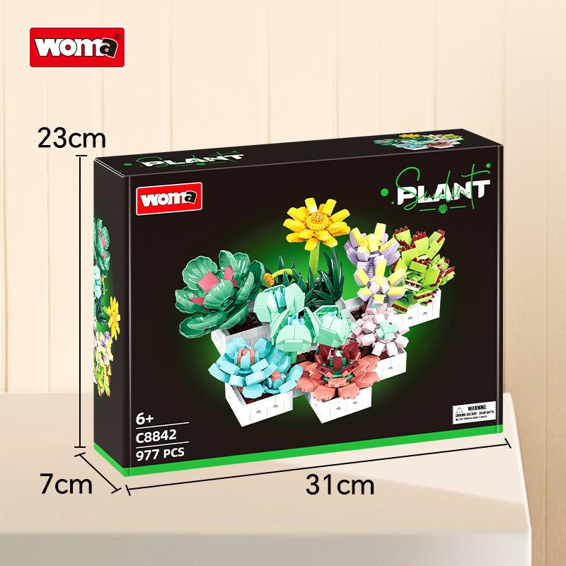 Small Particle Building Block Splicing Flower Potted Plant Creative Assembly Home And Daily Necessities Ornament Toy