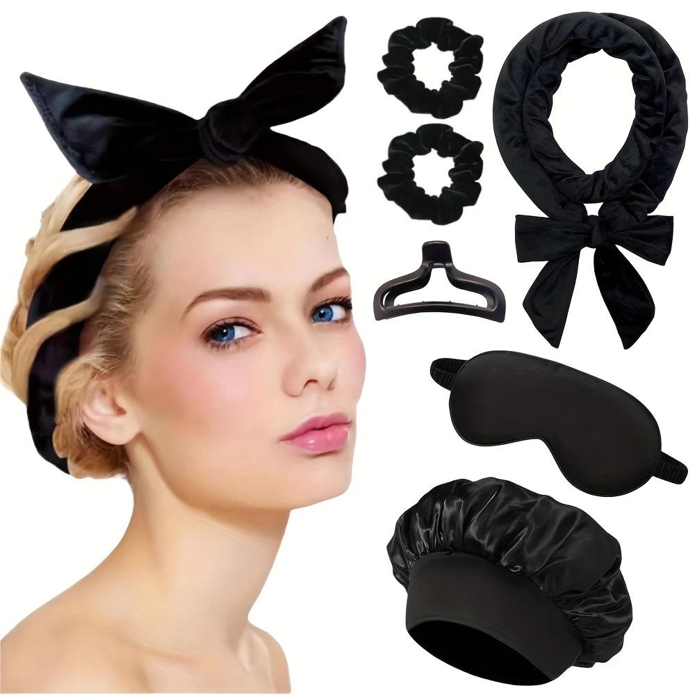 TikTok Heißverkauf Hitzefreier Lockenstab Stirnband Über Nacht Ohne Hitze Große Welle Fauler Haarwickler Set LED Scrunchies Clips