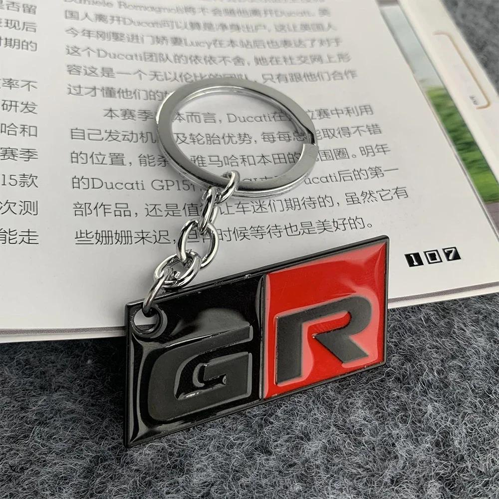 

GR SPORT Logo Car Accessories Zinc Alloy Auto Keychain Key Ring For Toyota TOYOTA HV YARiS RZ RC RS Prius Lexus Supra GR86 VIOS