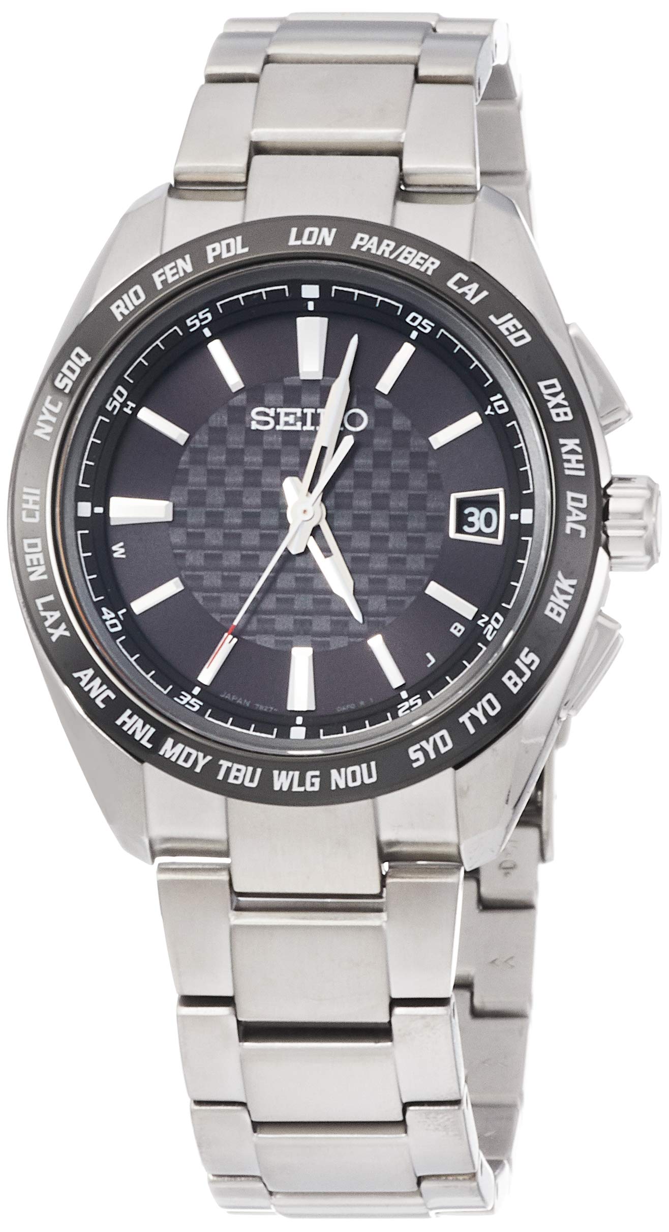 

Seiko Watch Brightz Solar Radio Sporty Design Titanium Model Diamond Shield Black Dial Sapphire Glass SAGZ091 Silver Men s