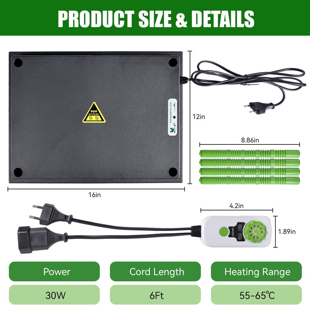 Chick Brooder Heating Plate Adjustable Temperature Electric Poultry Heater for Baby Chicks Ducks Quail Goslings Energy Saving
