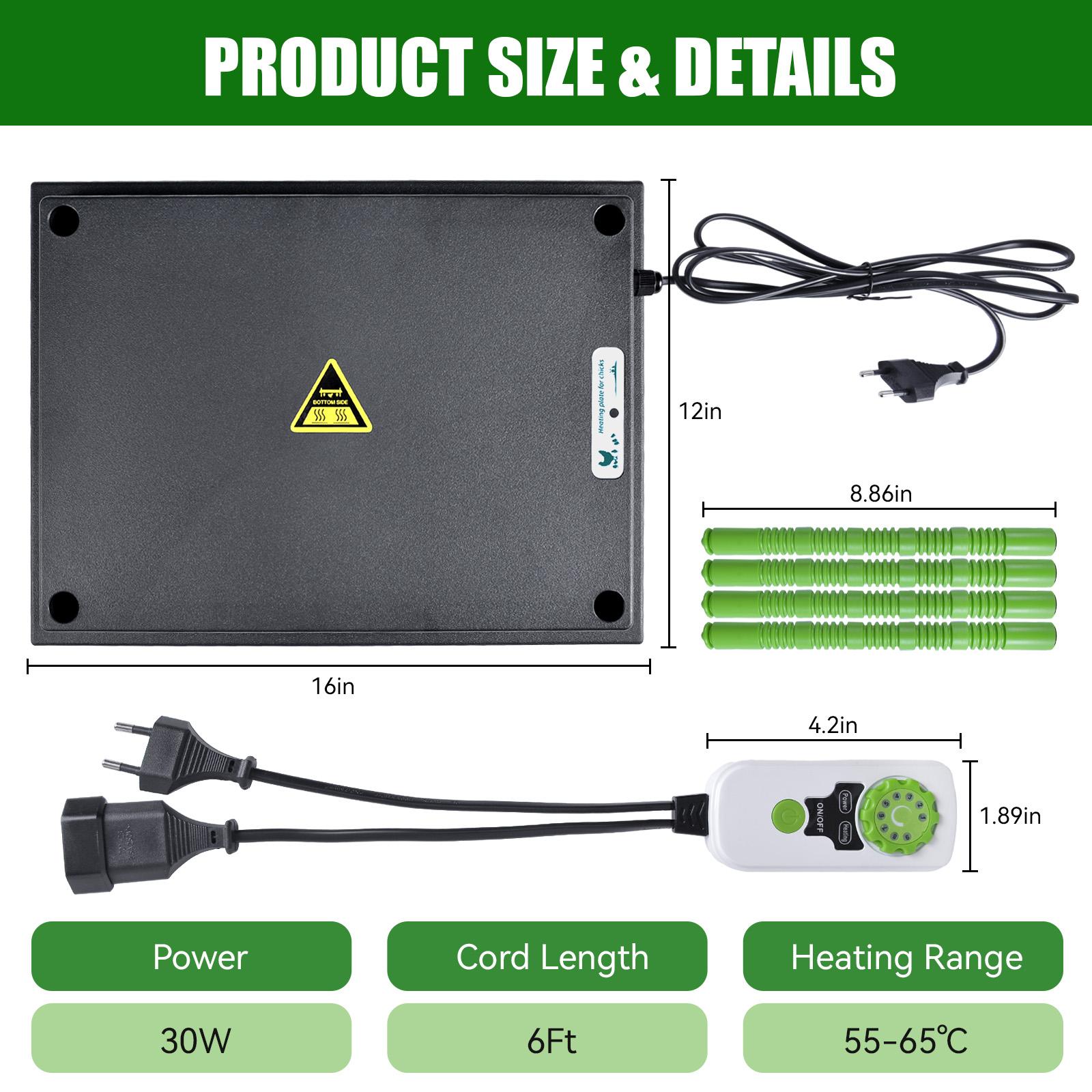 Chick Brooder Heating Plate Adjustable Temperature Electric Poultry Heater for Baby Chicks Ducks Quail Goslings Energy Saving Europlug