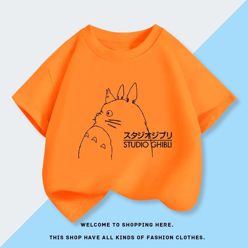T-Shirt Muster Kleidung Mode Totoro Studio Studio Ghibli Niedliches Anime T-Shirt Damen Harajuku Kinderkleidung