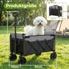 Carro Plegable Pequeño 100KG, Carro de Mano, Carrito de Compras Carro de Camping con Asa Ajustable en Altura, Ligero y Ahorra Espacio y Estable, Negro