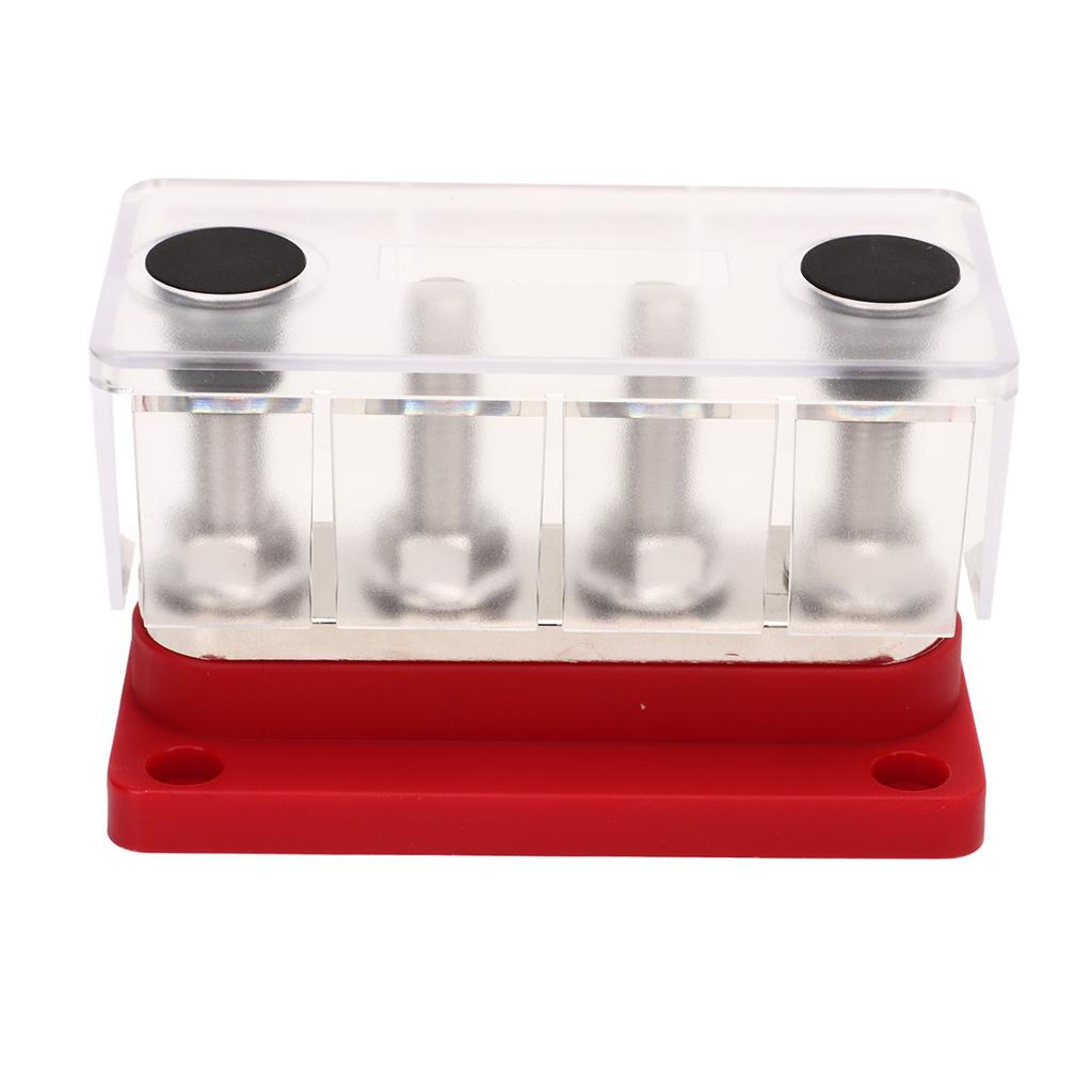 4-biegunowy blok dystrybucji mocy z bolcami 3/8 cala M10 Szyna zbiorcza akumulatora z osłoną 12V do 48V 300A do samochodów, łodzi, kamperów