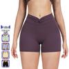 Kreuzwickel-High-Waist-Po-Lifting-Yoga- und Laufshorts