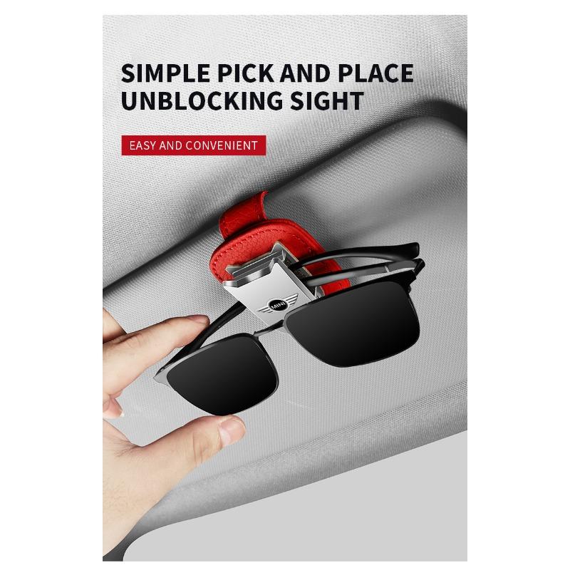 Auto Sun Visor Glasses Box Sunglasses Clip Card Ticket Holder Stand For BMW Mini Cooper F54 F55 F56 R56 R60 SONE Roadster Clubman Coupe