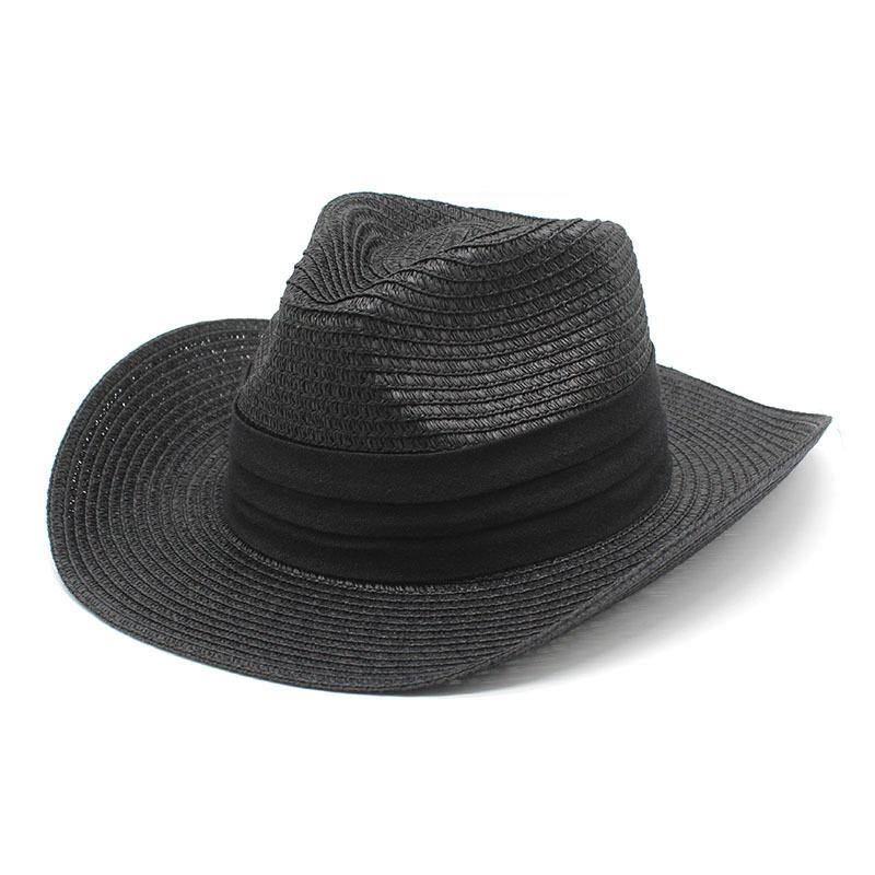 Summer Hat Panama Straw Hat British Top Hat Men'S And Women'S Foldable Sunshade Beach Hat Sunscreen Hat