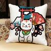 Rich Luck Money Cat Pillow Case Pillowcase, Double-Sided Printed, Sofa Cushion, Bedroom Headboard Pillow