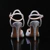 Fashion 2025New Style Rhinestone Sequined Peep Toe Women Gladiator Sandals Summer Elegant High Heels Crystal Wedding Banquet Bridal Shoe