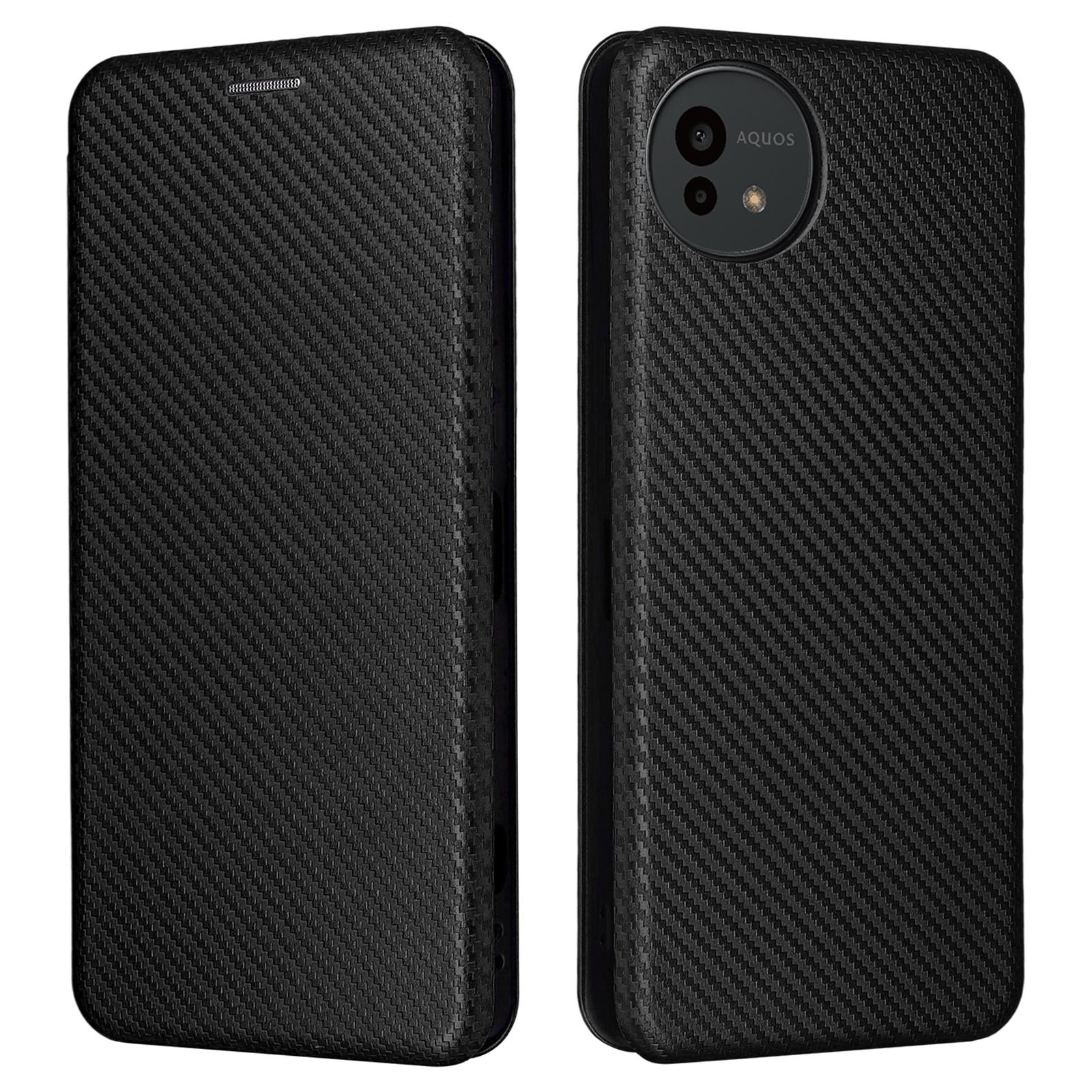 

Для Sharp Aquos Wish5 Чохол Текстура вуглецевого волокна Ударостійкий Чохол для телефону зі штучної шкіри B