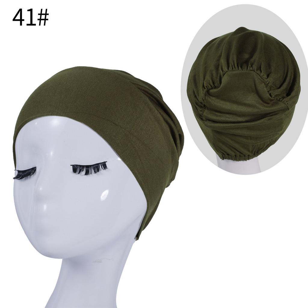 Silk Cotton Headscarf Cap With Elastic Fit For Casual Daily Wear
