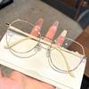 2PCS New Metal Frame Men's and Women's Small Fresh Glasses Artistic Round Metal Frame