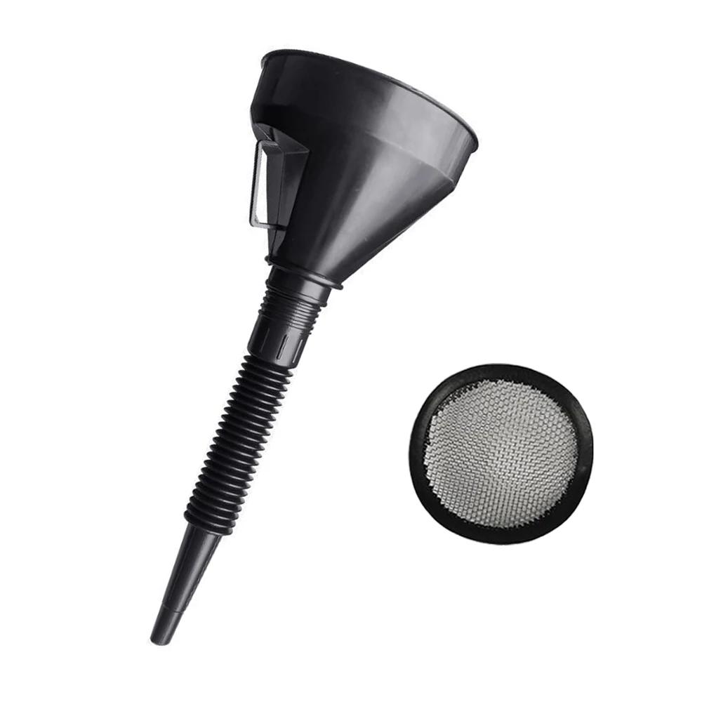 Car Refueling Funnel Multi Black Long Nozzle Functional Car Fuel Funnel Portable Refueling Funnel for Motorcycles Car Tools чёрный