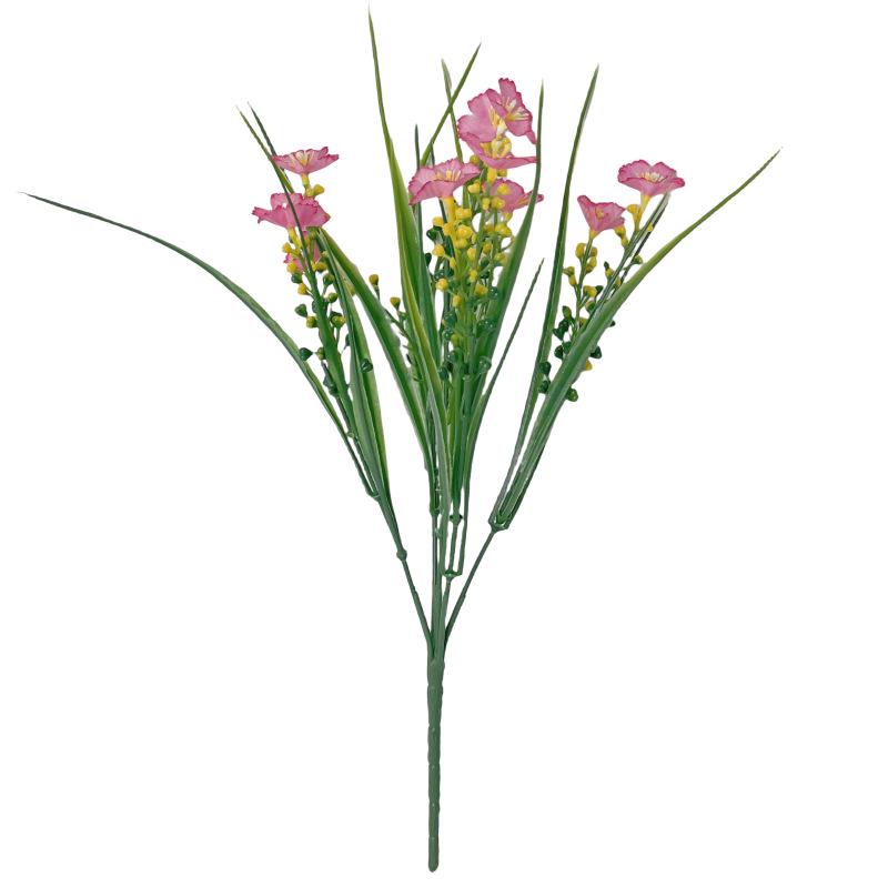 Artificial Spring Grass & Daisies with Fruit for Table, Windowsill, Porch & Outdoor Decor