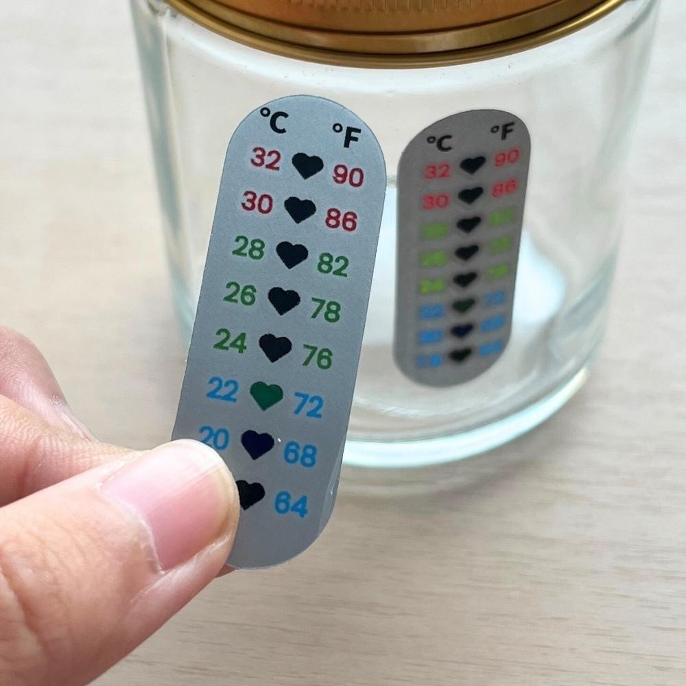 Instant-Read Fermentation Jar Thermometer Patch Heart 18-32 ℃ Digital Temperature Sticker PET Waterproof