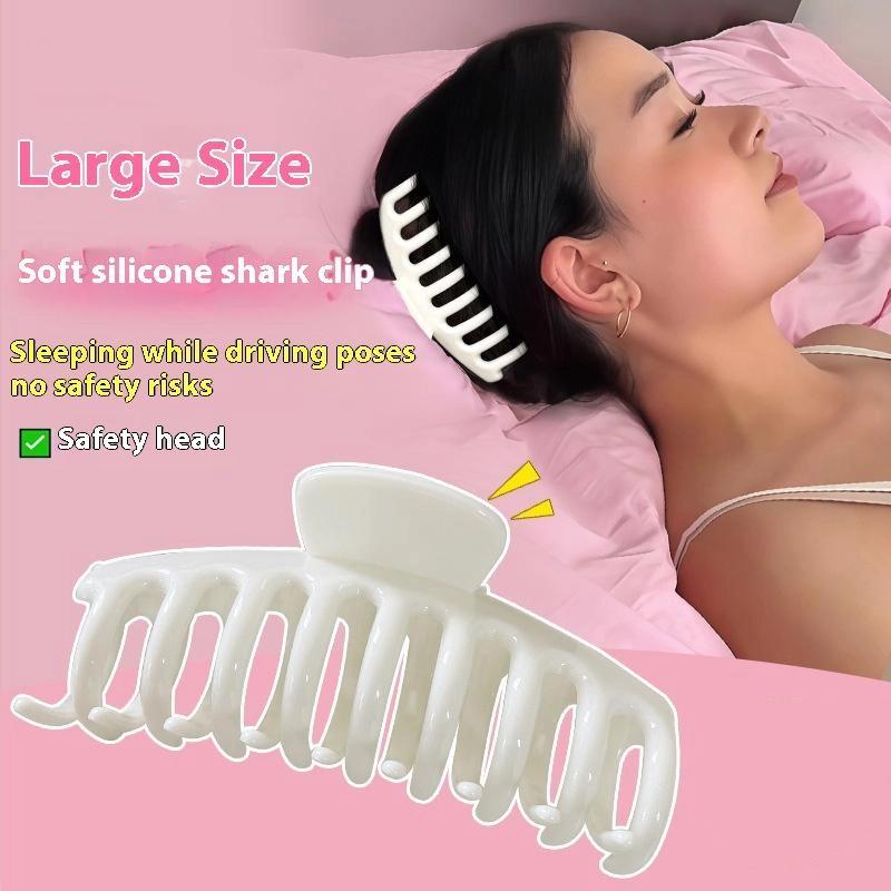 Silicone Shark Clip Hairpin Soft Anti-Collision Protection Back Head Hair Claw Anti-Fall Durable Hair Accessories