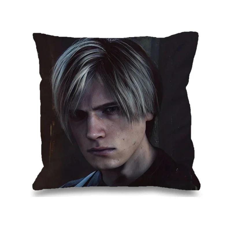 Leon Kennedy Decorative Pillowcase 45x45 Printed Anime Pillow Case Ornamental Pillows for Living Room Cushion Cover