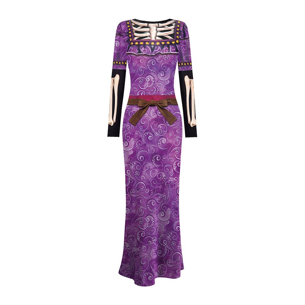 Abito da Donna con Stampa Digitale Manica Lunga 'Women Dream Travel Anime Movie Halloween Skeleton Ghost' per Festa Cosplay Travestimenti