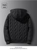 Men's Warm Hooded Ultrasonic Lambswool Coat & Plus Velvet Cotton Pants Set for Winter Cold Protection