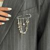 Irregular Style Design Ccb Beaded Chain Fringed Brooch, Simple Metal Love Pin Pants Anklet