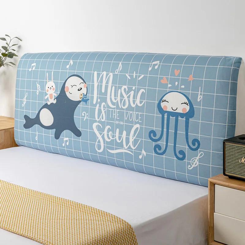 Nordic Cartoon Cat's Paw Bed Head Soft Dust Cover Full Enclosed Elastic Dust-proof Bed Head Cover/ Protective Cover