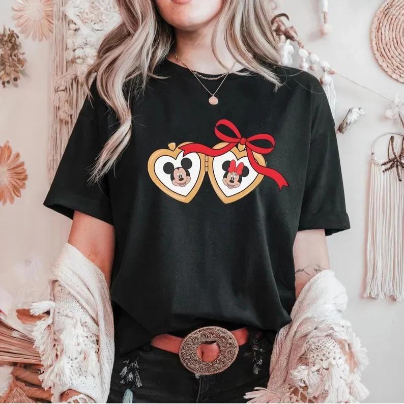 Cute Locket Bow Minnie Mickey Lover TShirt Unisex S