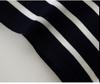 Black & White Striped Women's 100% Wool Long-Sleeve Round Neck Top