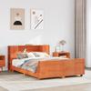Solid Wood Bed Without Mattress Wax Brown 140 X 190 Cm Pine Wood