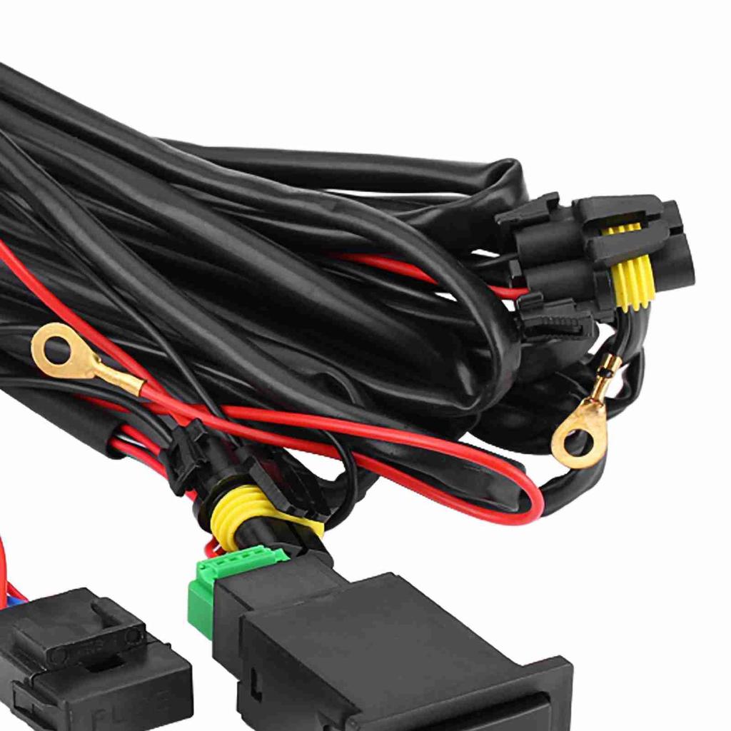 Universal Car LED Fog Light On/Off Switch Kit Relay Wire Harness