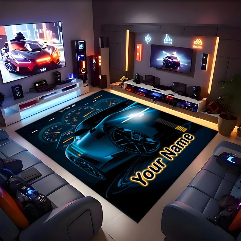 1PC Custom Name Night Drive Adventure Theme Floor Mat Ideal for Living Room, Game Rooms, Office, Bedroom, Office Floor Mat , Floor Mats for Home
