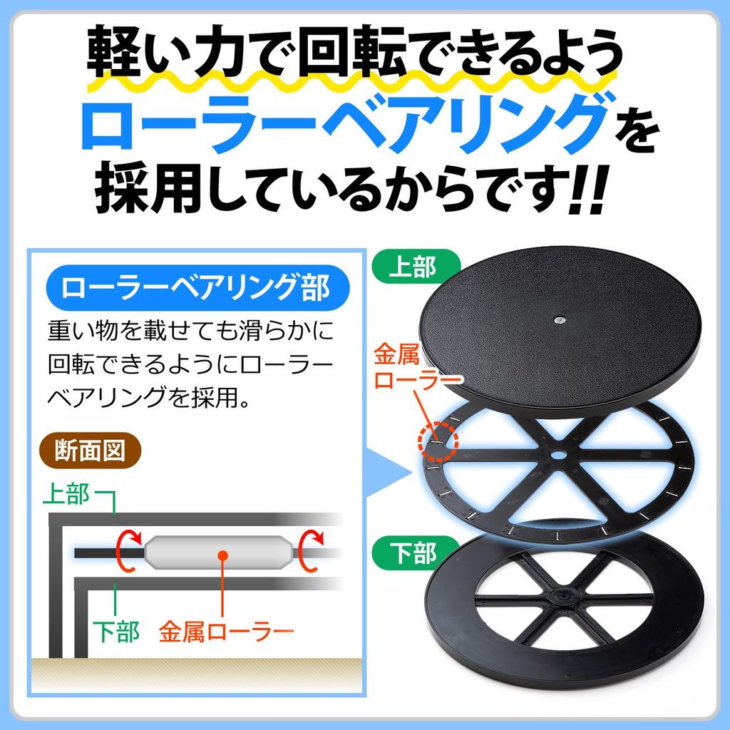 Sanwa Direct Turntable 23cm Diameter TV Computer Installation Load Capacity 30kg Free Package 100-CR008 [Frustration (FFP)]