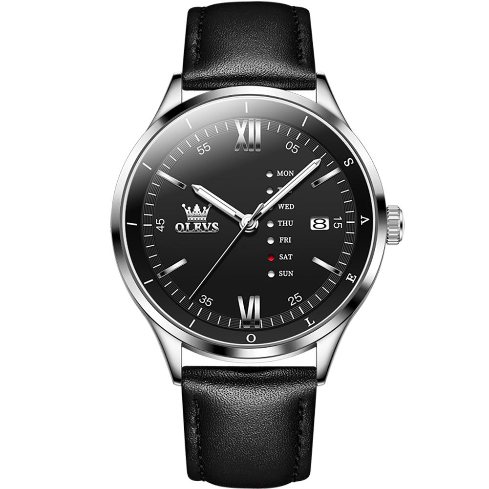 OLEVS 2931 Oem Custom logo Luxury Luminous Japanese Movement Sports Calendar Fashion Genuine Leather Strap Men's Quartz Watch
