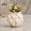 Three-dimensional Floral Vase 3D Printed Calla Lily Relief Vase, Mini Decorative for Dried Flowers, Minimalist Matte Preserved Flower Container White