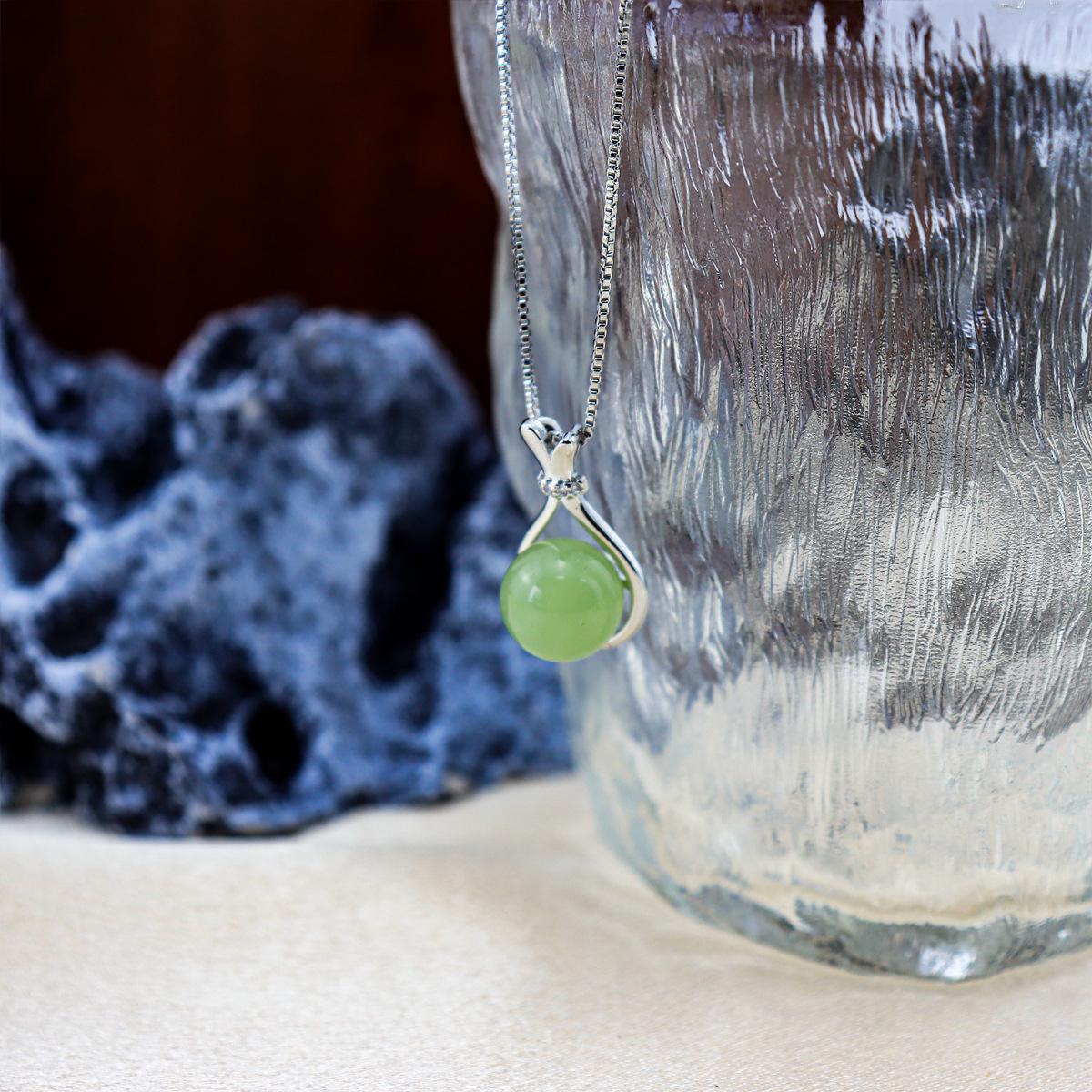 

Ожерелье из нефрита Хэтянь в виде мешочка с удачей, дизайн легкой роскоши, цепочка для ключицы, элегантное, высококлассное, свежее украшение для девушки