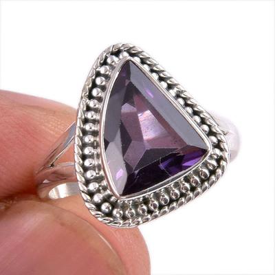 Natural Alexandrite Gemstone 925 Solid Sterling Silver Jewelry Ring Size 7 l4U22