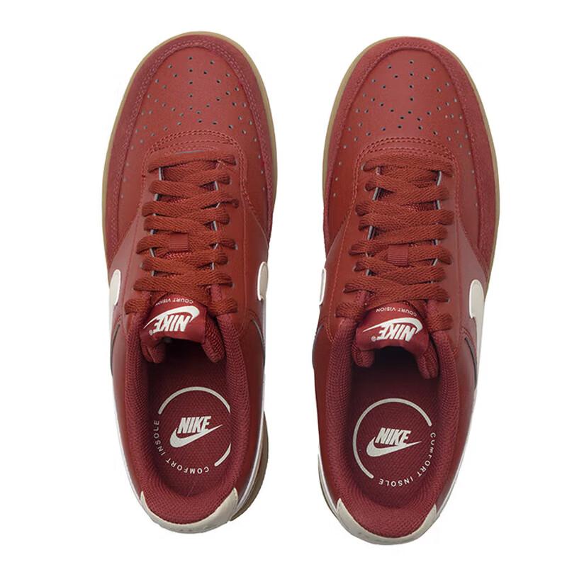 Nike Court Vision Comfortable Versatile Shock Absorption Lightweight Breathable Low-Top Sneakers Men Sneakers Red White IB2998-600