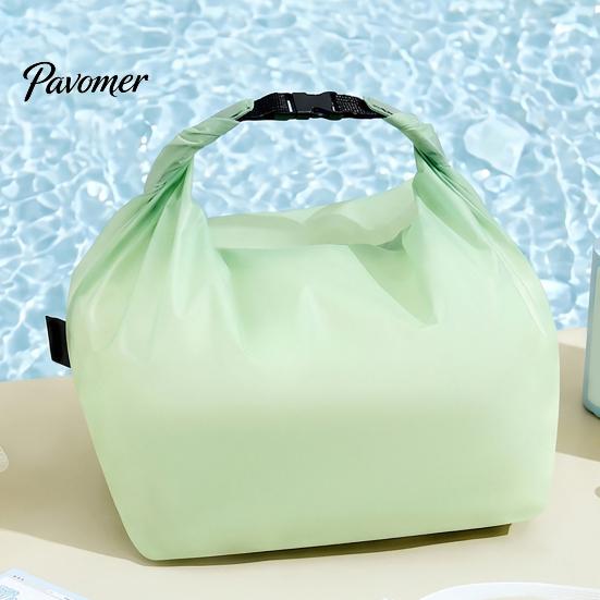 Foldable Waterproof Toiletry Pouch 2PCS Handbag, Large Opening Buckle Design, Lightweight Cosmetic Cosmetics Organizer Storage Bag, Portable
