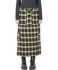 Catharsis Check Belted Elastic Long Skirt Yellow One Size