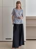 Elssibeui Back Cut-Out Blouse Top_Light Gray