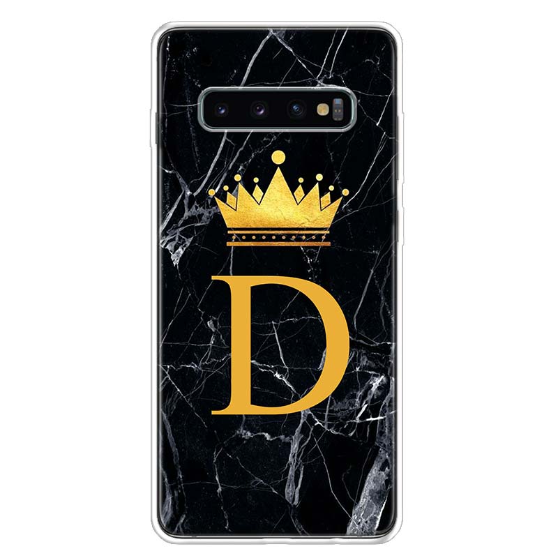 Literă Alphabet Crown AJ Husă pentru telefon pentru Samsung Galaxy S10 Plus S20 FE S21 S22 Ultra S10E S9 S8 + S7 Edge J4 Carcasă
