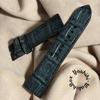 Used Cro-2081 Nubuck Crocodile Watch Strap Black (lug Width 24 Mm - Buckle Width 22 Mm)