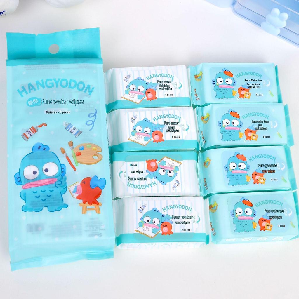 Hello Kitty Mini Wet Wipes - Portable Hand & Mouth Cleaning Bag