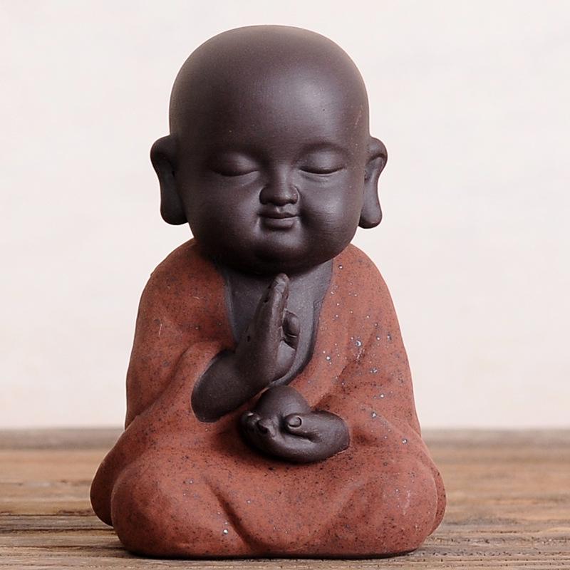 Cute Zen Monk Zisha Clay Tea Pet - Handmade Tea Ceremony Ornament