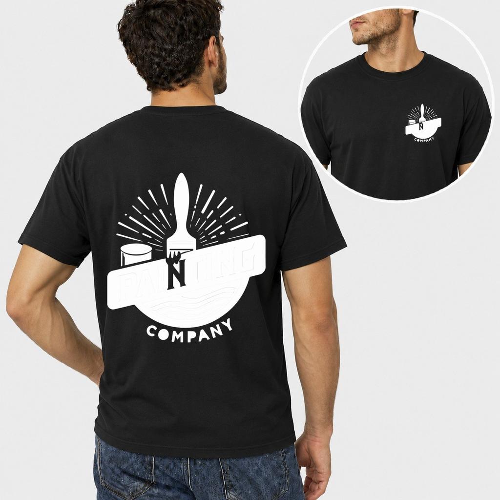 Unisex Personalised Work T Shirt Custom Trade Logo Painter Mechanic Plumber Uniform