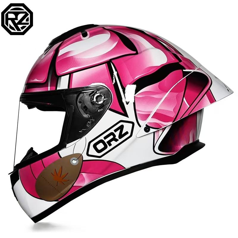 ORZ-S802-Full Face Motorcycle Helmet Single Lens ABS Shell DOT Certified Shockproof Windproof Unisex Adult Street Motorbike